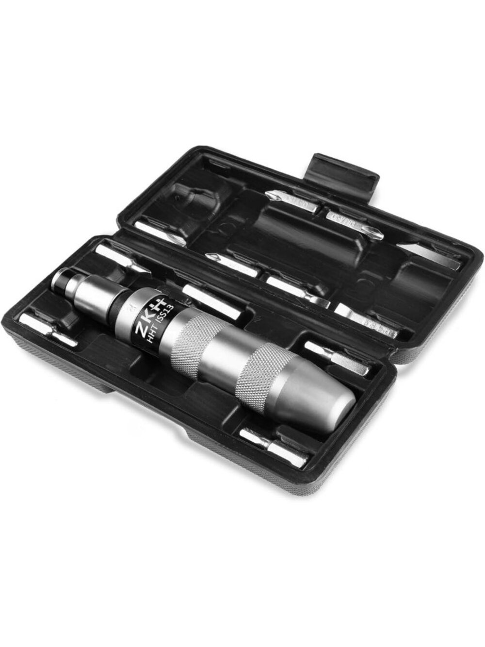 Manual Reversible Impact Screwdriver Set with 12 Bits - Ideal for Rusted